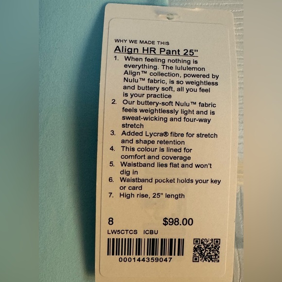Lululemon Align HR Pant 25” - Picture 3 of 5